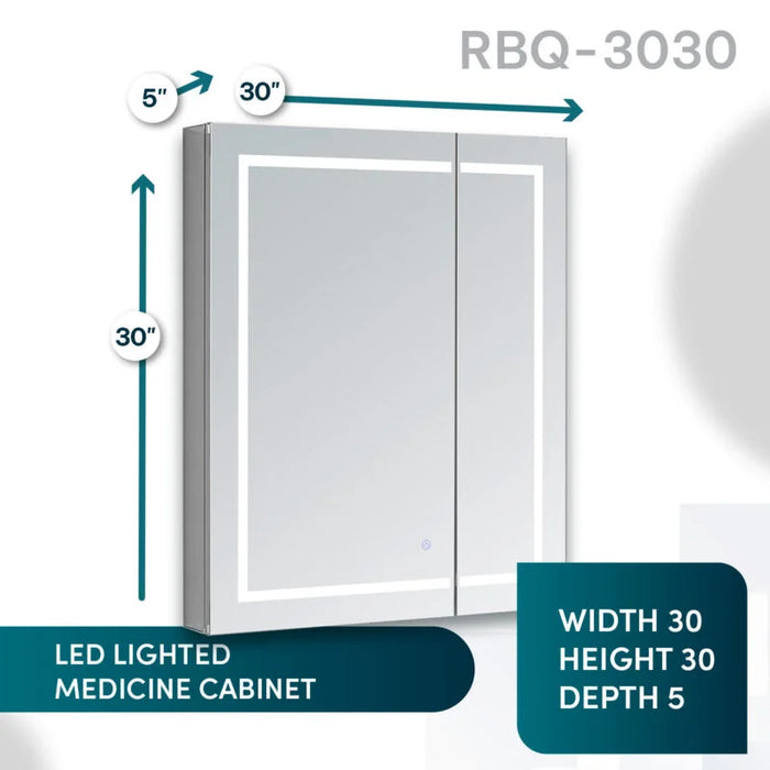 Aquadom Royale Basic Q 30'' × 30'' LED Lighted Medicine Cabinet