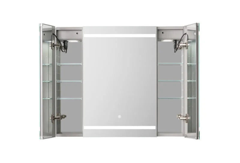 Aquadom Royale Plus 36'' × 30'' LED Lighted Triple Door Medicine Cabinet