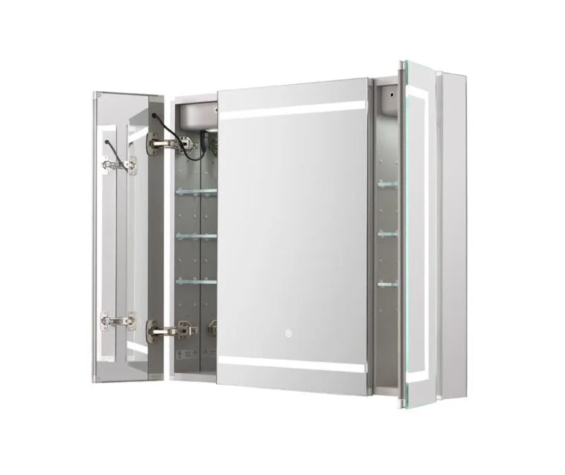 Aquadom Royale Plus 36'' × 30'' LED Lighted Triple Door Medicine Cabinet