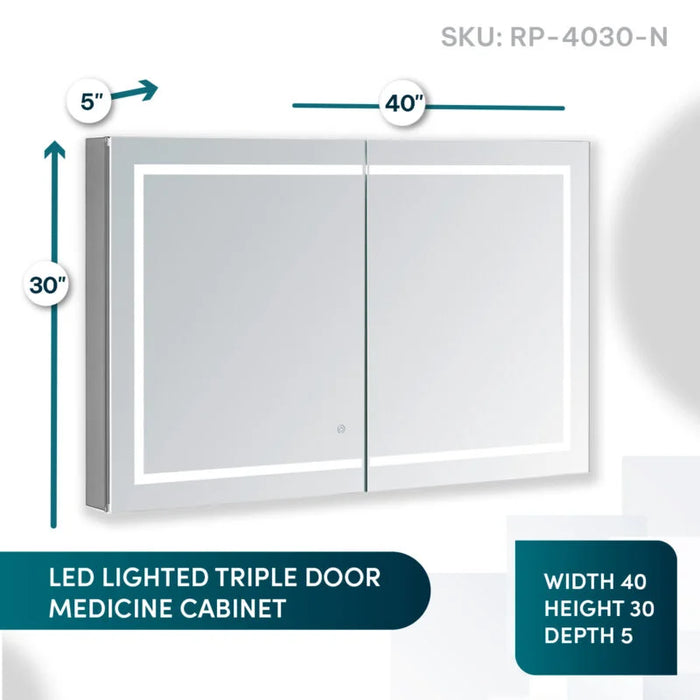 Aquadom Royale Plus 40×30 LED Lighted Medicine Cabinet