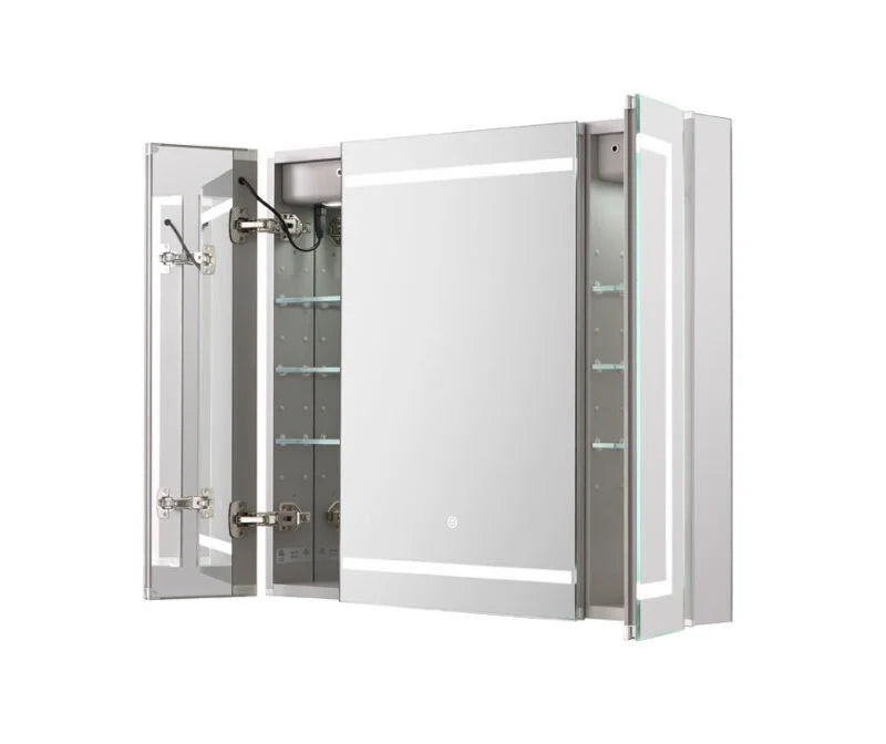 Aquadom Royale Plus 48'' × 36'' LED Lighted Triple Door Medicine Cabinet
