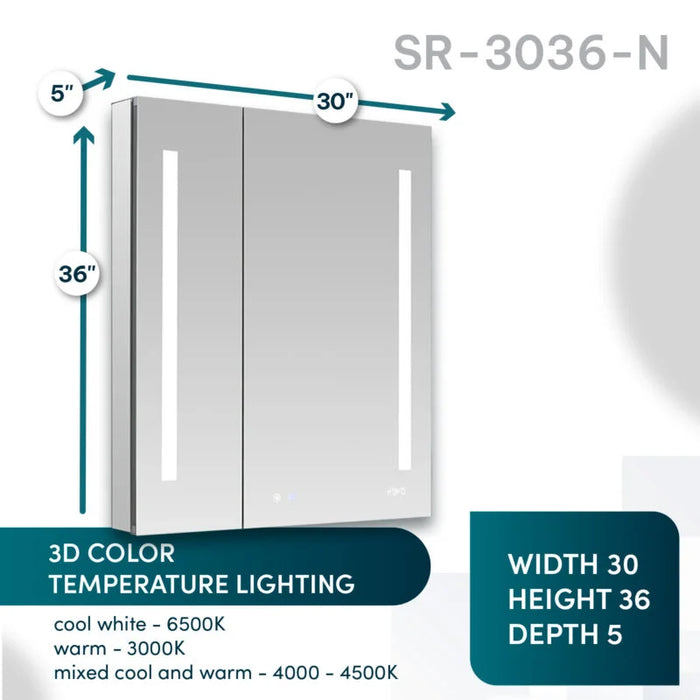 Aquadom Signature Royale 30'' × 36'' LED Lighted Medicine Cabinet