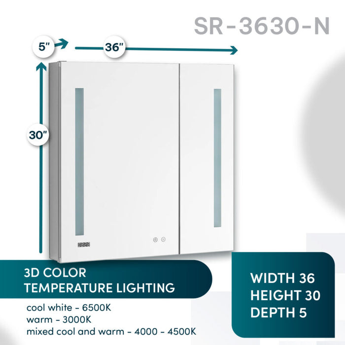 Aquadom Signature Royale 36'' × 30'' LED Lighted Medicine Cabinet