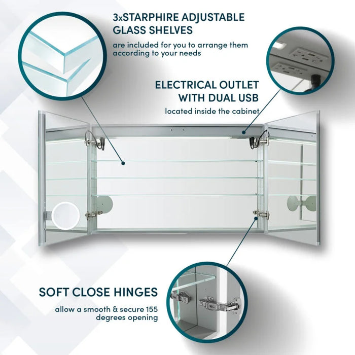 Aquadom Signature Royale 48'' × 36'' LED Lighted Medicine Cabinet