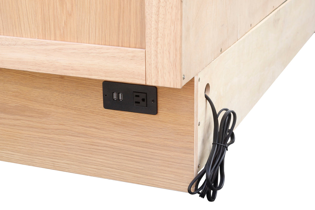 Arason Creden-ZzZ Bridger Queen Size Murphy Cabinet Bed White Oak 523-15