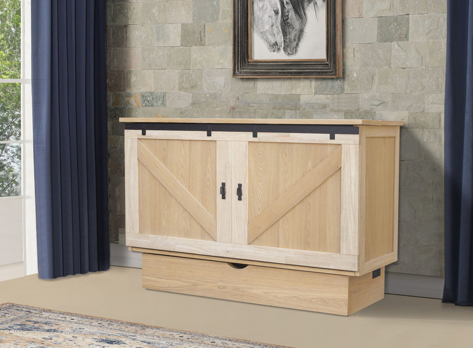 Arason Creden-ZzZ Bridger Queen Size Murphy Cabinet Bed White Oak 523-15
