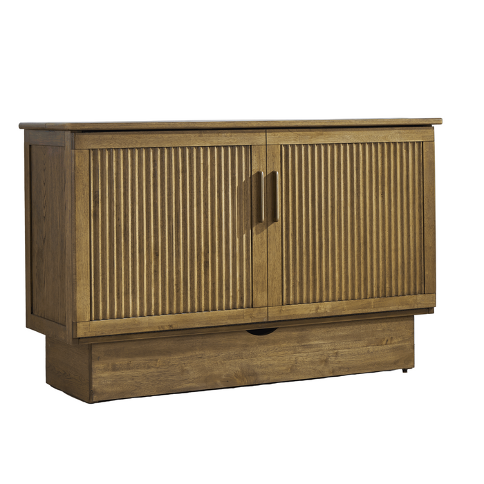 Arason Creden-ZzZ Verona Queen Size Murphy Cabinet Bed Reeded/Medium Brown 583-15