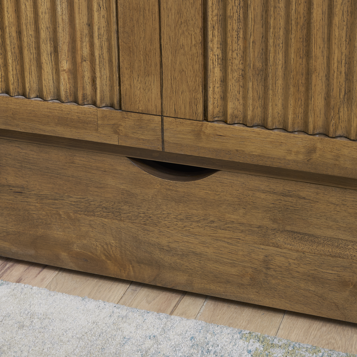 Arason Creden-ZzZ Verona Queen Size Murphy Cabinet Bed Reeded/Medium Brown 583-15