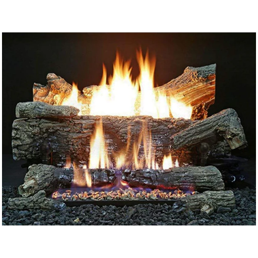 Buck Stove EV200 Ceramic Oak Vent Free Deluxe Log Set