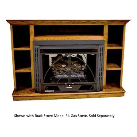 Buck Stove Prestige Bookcase Mantel for Model 34 Unfinished PA KDM34PRES-UF