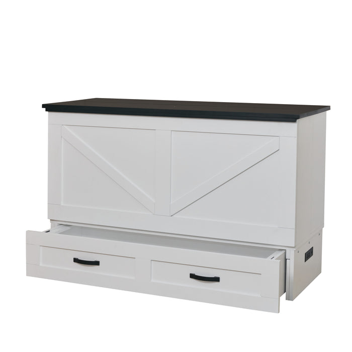 Cabinet Murphy Bed | Queen | Barn White & Black | Elite Series | CabinetBed Inc