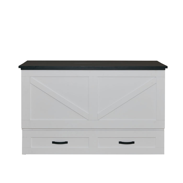 Cabinet Murphy Bed | Queen | Barn White & Black | Elite Series | CabinetBed Inc