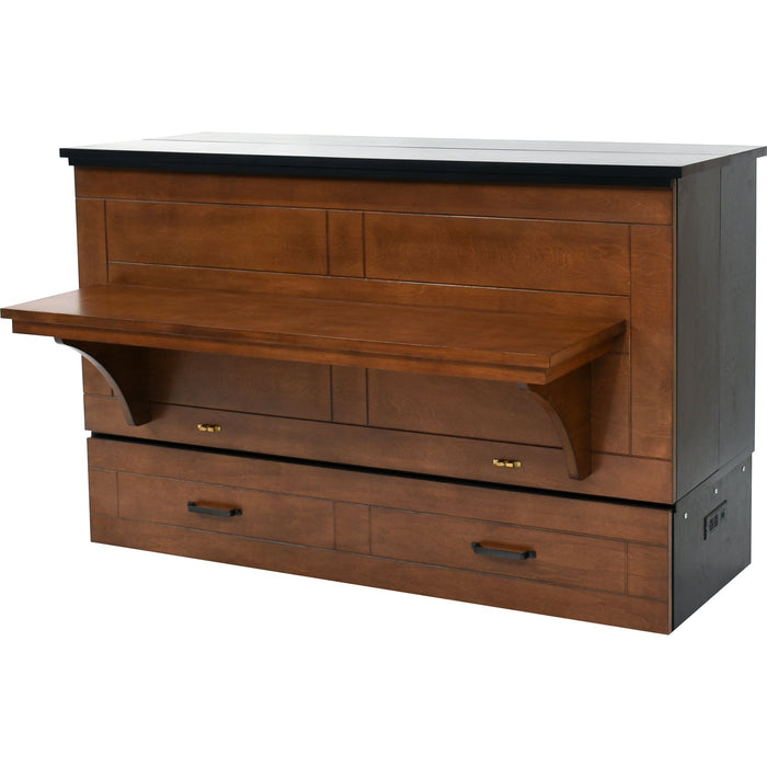 Cabinet Desk Bed | Queen | Cojoba and Black | Studio Series | CabinetBed Inc ST-BWD-COJ-Q