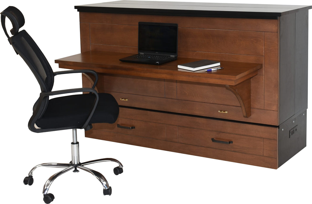 Cabinet Desk Bed | Queen | Cojoba and Black | Studio Series | CabinetBed Inc ST-BWD-COJ-Q