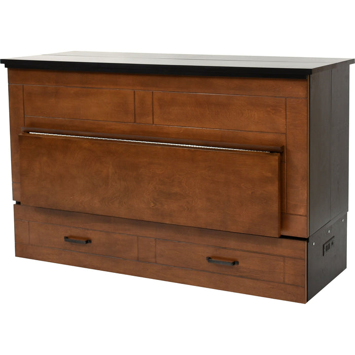 Cabinet Desk Bed | Queen | Cojoba and Black | Studio Series | CabinetBed Inc ST-BWD-COJ-Q