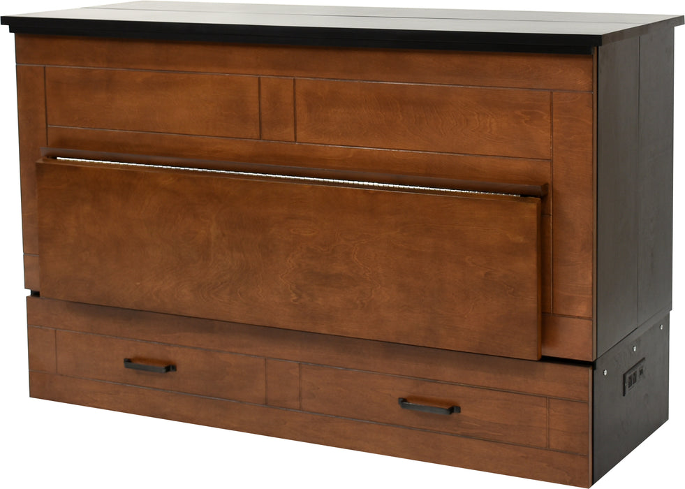 Cabinet Desk Bed | Queen | Cojoba and Black | Studio Series | CabinetBed Inc ST-BWD-COJ-Q