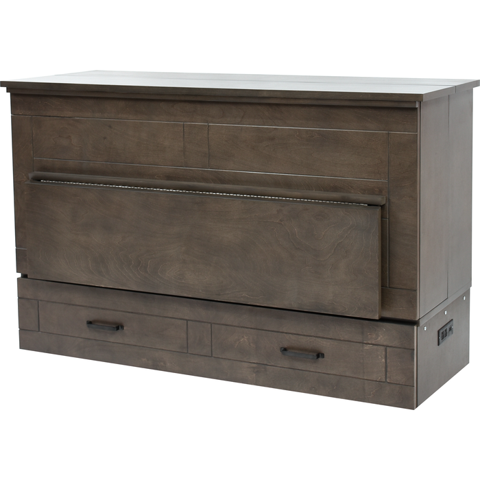 Cabinet Murphy Bed | Queen | Pebble Grey | Studio Series | With Desk | CabinetBed Inc