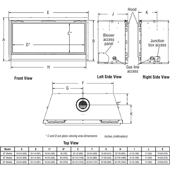 Superior 35 '' Contemporary Linear Direct Vent Gas Fireplace - DRL3535TEN