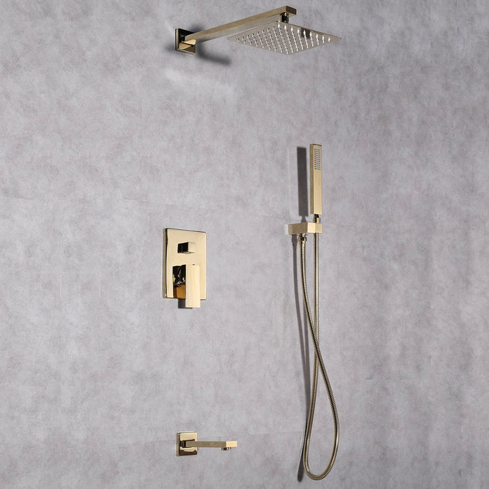 Eviva Beverly Gold Coated Shower and Tub Faucet Set EVSH548BGL