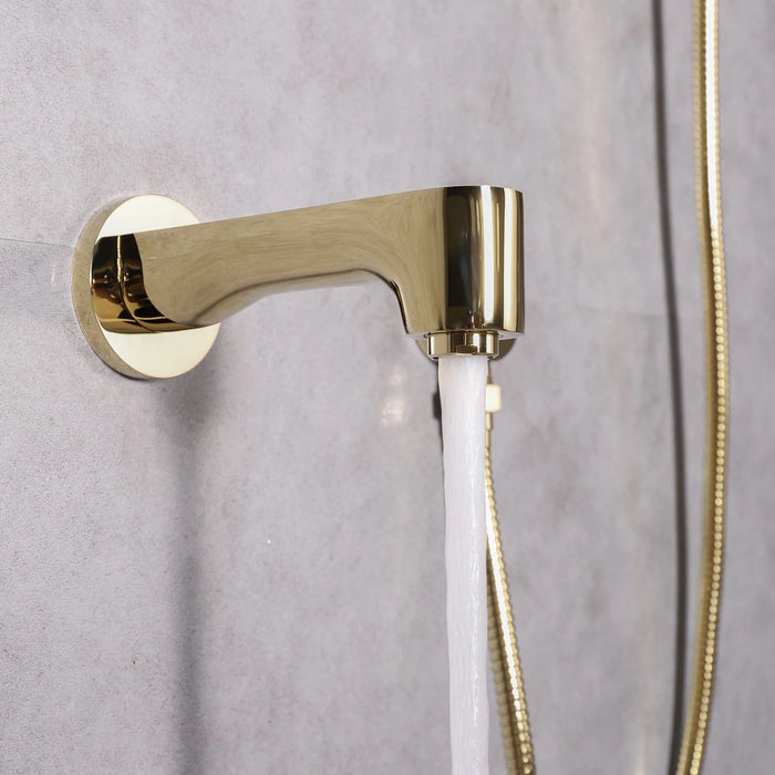 Eviva Splash Gold Coated Shower and Tub Faucet Set EVSH76GD