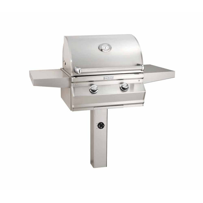 Fire Magic 24'' In-Ground Post Mount Gas Grill With Analog Thermometer & 1-Hour Timer On Post  C430S-RT1N-G6
