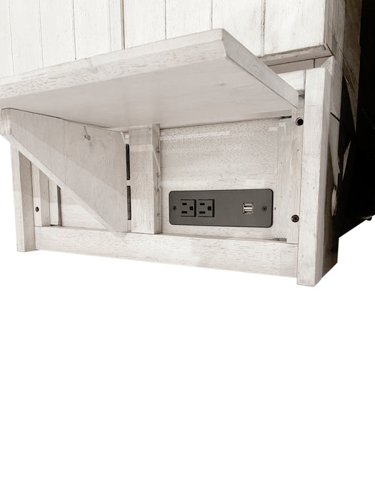 Night and Day Furniture Ranchero Murphy Cabinet Bed, Queen, Wildwood Vintage White