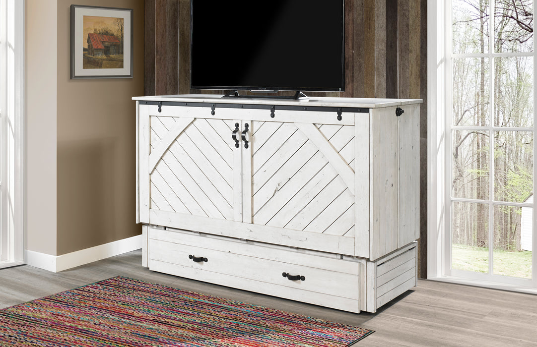 Night and Day Furniture Ranchero Murphy Cabinet Bed, Queen, Wildwood Vintage White