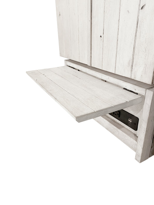 Night and Day Furniture Ranchero Murphy Cabinet Bed, Queen, Wildwood Vintage White