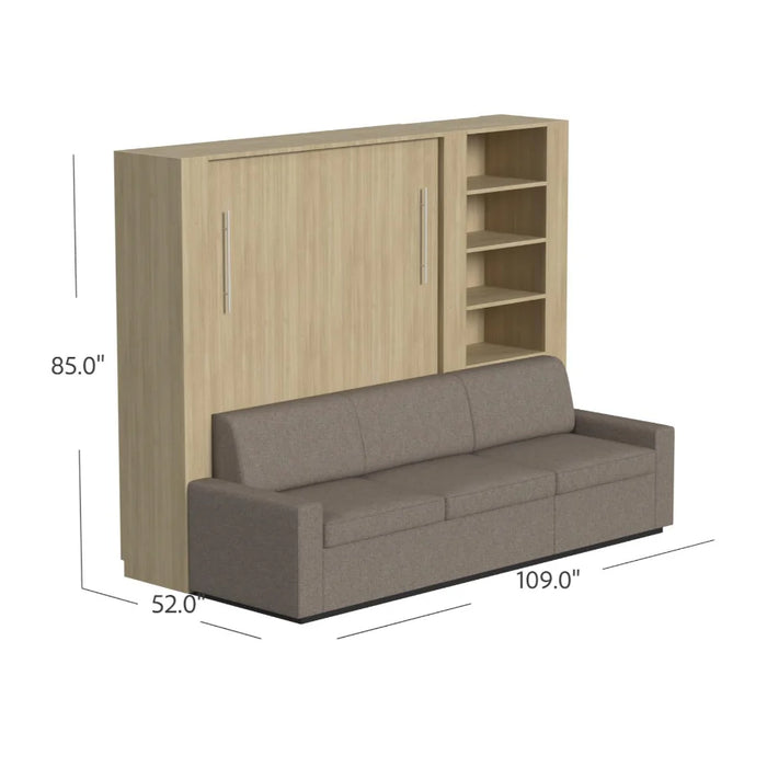 Queen Size Murphy Bed with Extended Couch | Inovabed