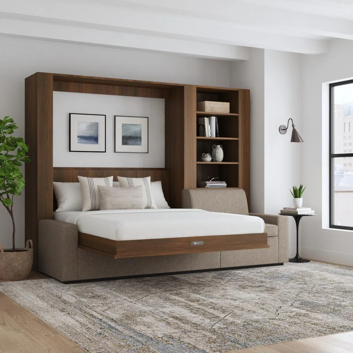 Queen Size Murphy Bed with Extended Couch | Inovabed
