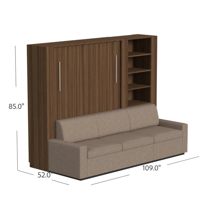 Queen Size Murphy Bed with Extended Couch | Inovabed