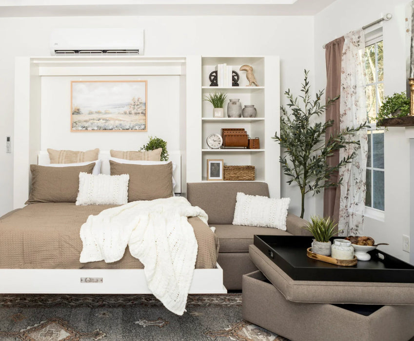 Queen Size Murphy Bed with Extended Couch | Inovabed