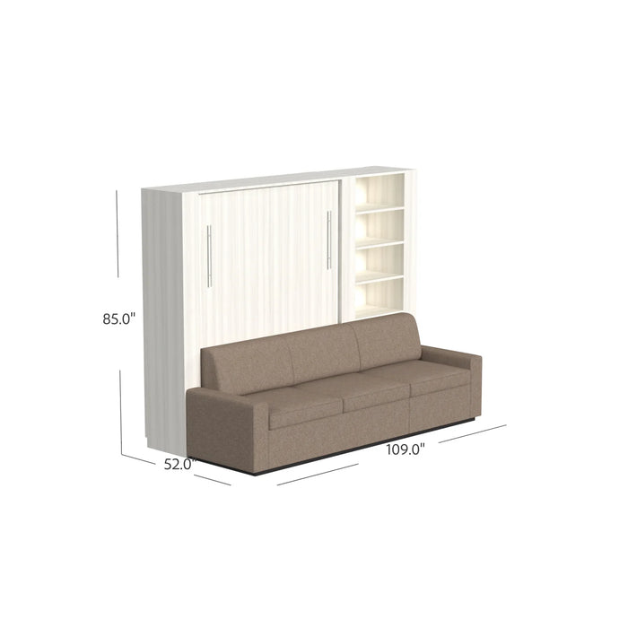 Queen Size Murphy Bed with Extended Couch | Inovabed