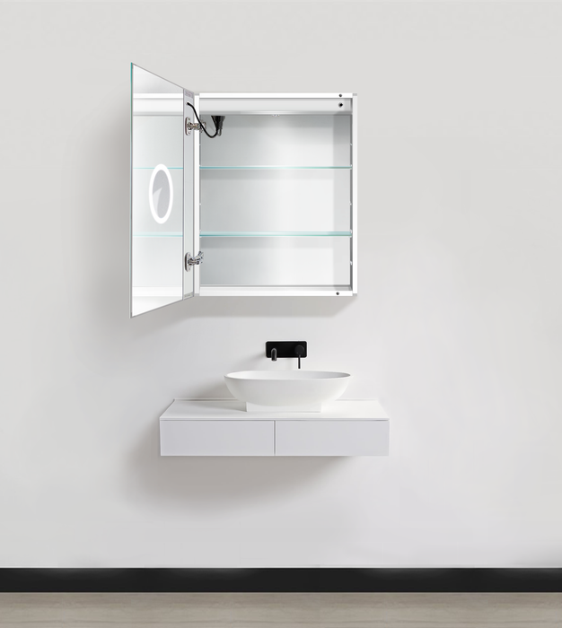 Krugg 24'' x 30'' LED Medicine Cabinet with Dimmer & Defogger LEFT HINGE