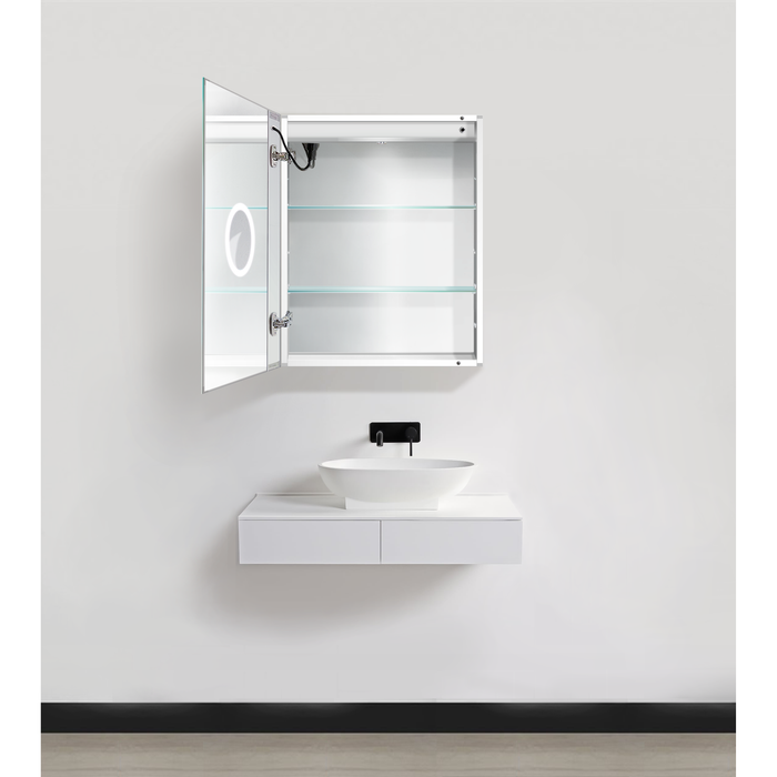 Krugg 24'' x 30'' LED Medicine Cabinet with Dimmer & Defogger LEFT HINGE