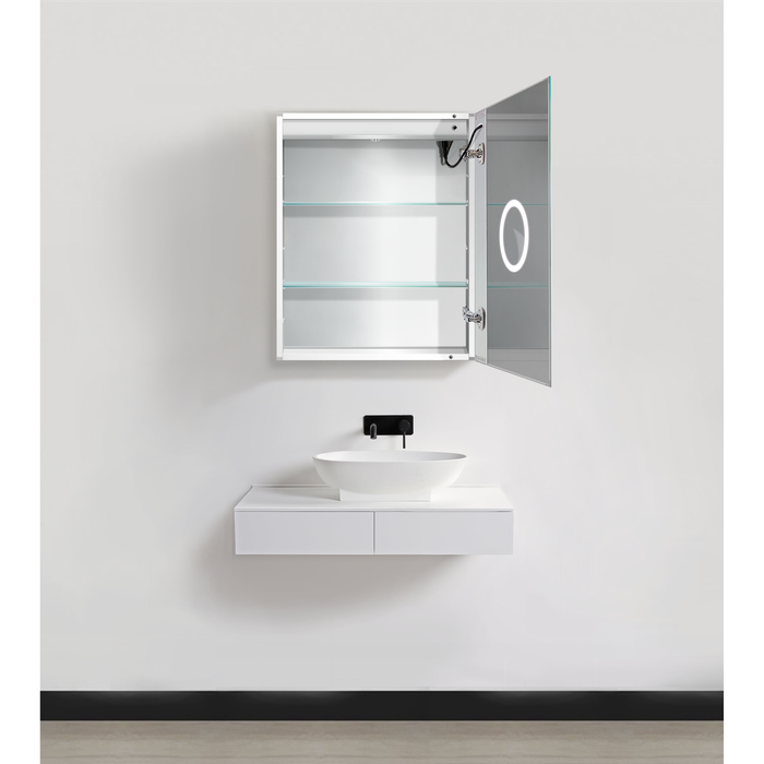 Krugg 24'' x 30'' LED Medicine Cabinet with Dimmer & Defogger RIGHT HINGE