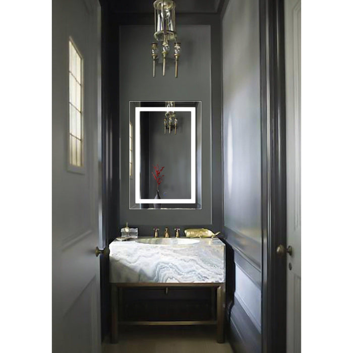 Krugg Icon 24'' X 36'' LED Bathroom Mirror with Dimmer & and Defogger Lighted Vanity Mirror