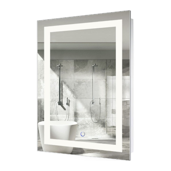 Krugg Icon 24'' X 36'' LED Bathroom Mirror with Dimmer & and Defogger Lighted Vanity Mirror