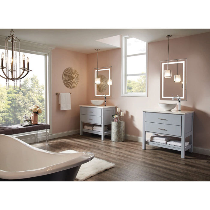 Krugg Icon 24'' X 36'' LED Bathroom Mirror with Dimmer & and Defogger Lighted Vanity Mirror