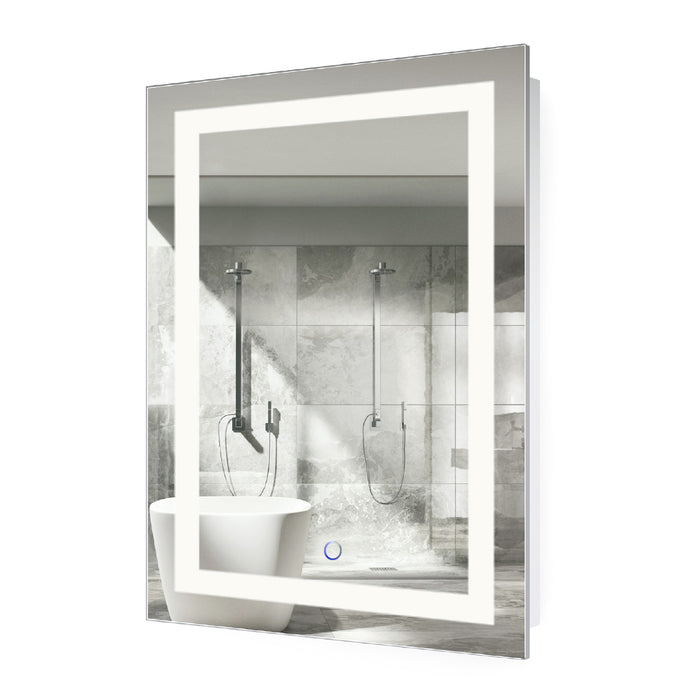 Krugg Icon 24'' X 36'' LED Bathroom Mirror with Dimmer & and Defogger Lighted Vanity Mirror