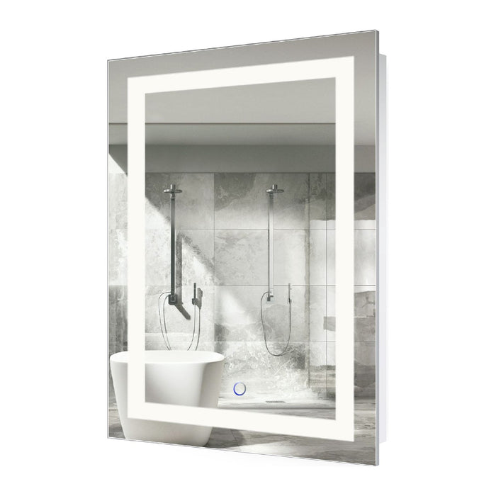 Krugg Icon 24'' X 36'' LED Bathroom Mirror with Dimmer & and Defogger Lighted Vanity Mirror
