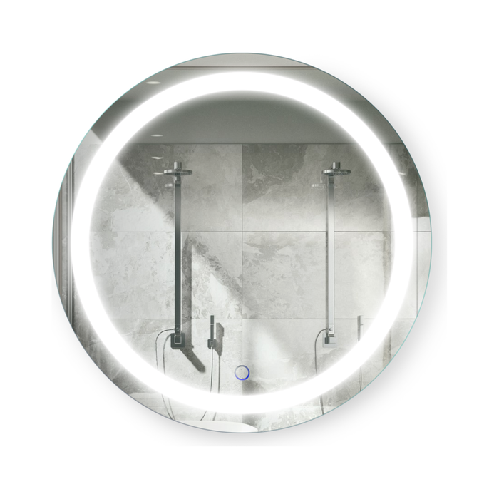 Krugg Icon 24'' X 42'' LED Bathroom Mirror with Dimmer & Defogger Round Lighted Vanity Mirror