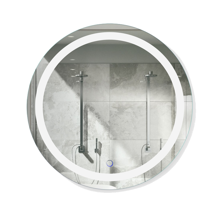 Krugg Icon 24'' X 42'' LED Bathroom Mirror with Dimmer & Defogger Round Lighted Vanity Mirror