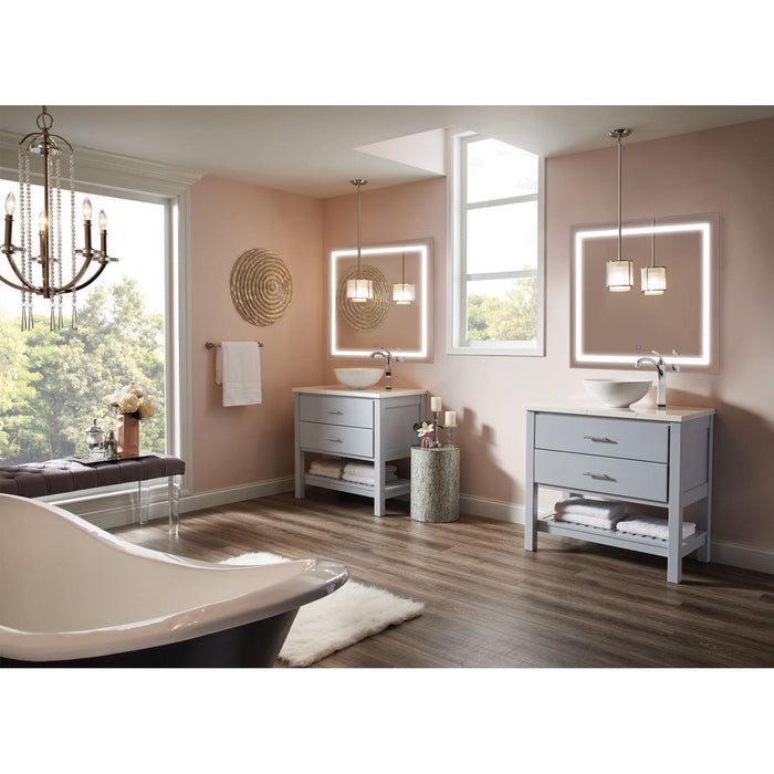 Krugg Icon 36'' X 36'' LED Bathroom Mirror with Dimmer & Defogger Large Square Lighted Vanity Mirror