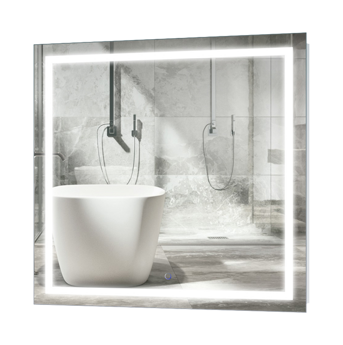 Krugg Icon 36'' X 36'' LED Bathroom Mirror with Dimmer & Defogger Large Square Lighted Vanity Mirror