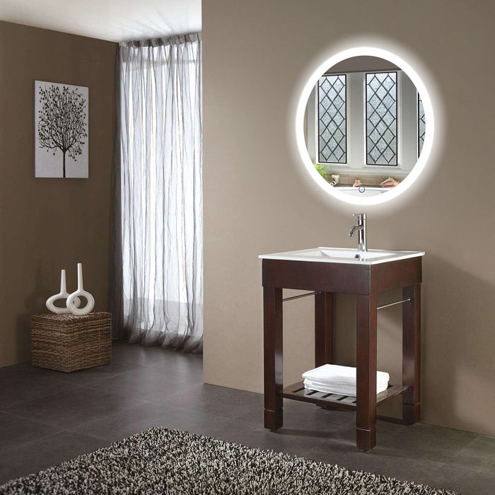 Krugg Sol 27'' x 27'' LED Bathroom Mirror with Dimmer & Defogger SOL27