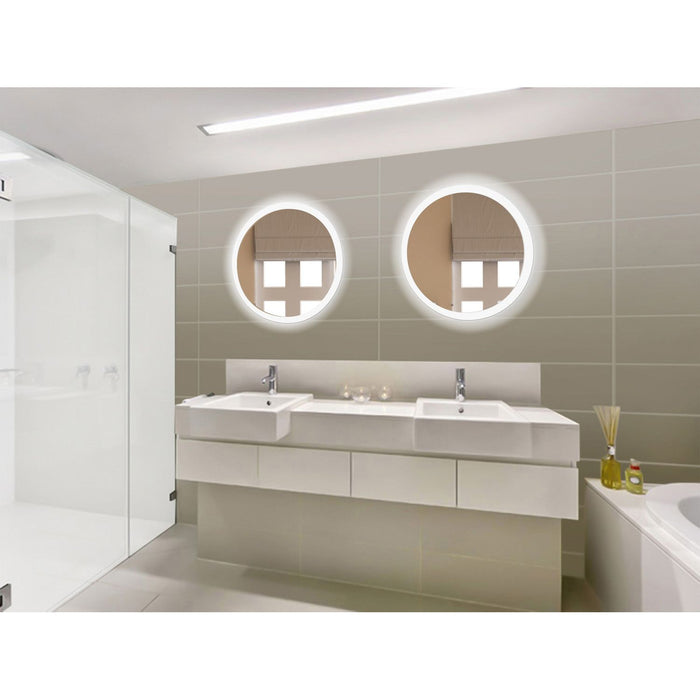 Krugg Sol 27'' x 27'' LED Bathroom Mirror with Dimmer & Defogger SOL27