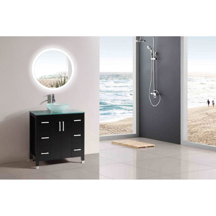 Krugg Sol 27'' x 27'' LED Bathroom Mirror with Dimmer & Defogger SOL27