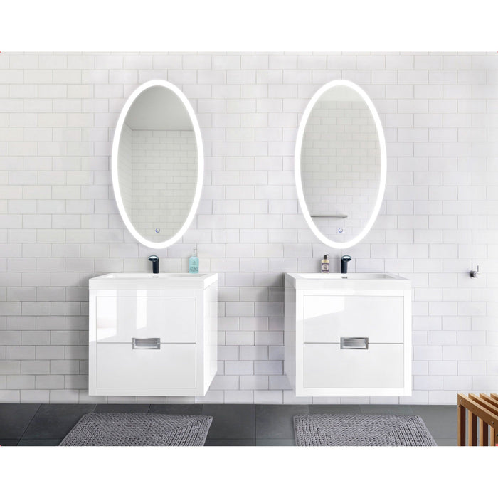 Krugg Sol Oval 24'' x 44'' LED Bathroom Mirror with Dimmer & Defogger Sol2444