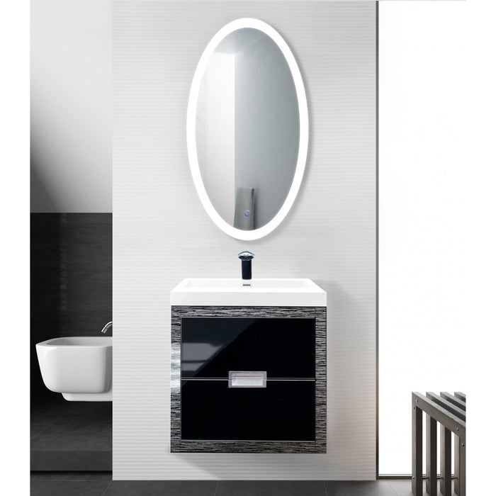 Krugg Sol Oval 24'' x 44'' LED Bathroom Mirror with Dimmer & Defogger Sol2444